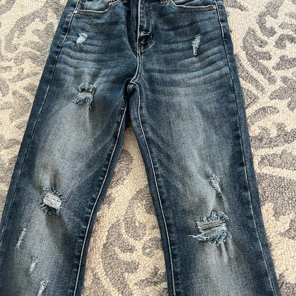 Classic Distressed Straight Leg Women's Jeans